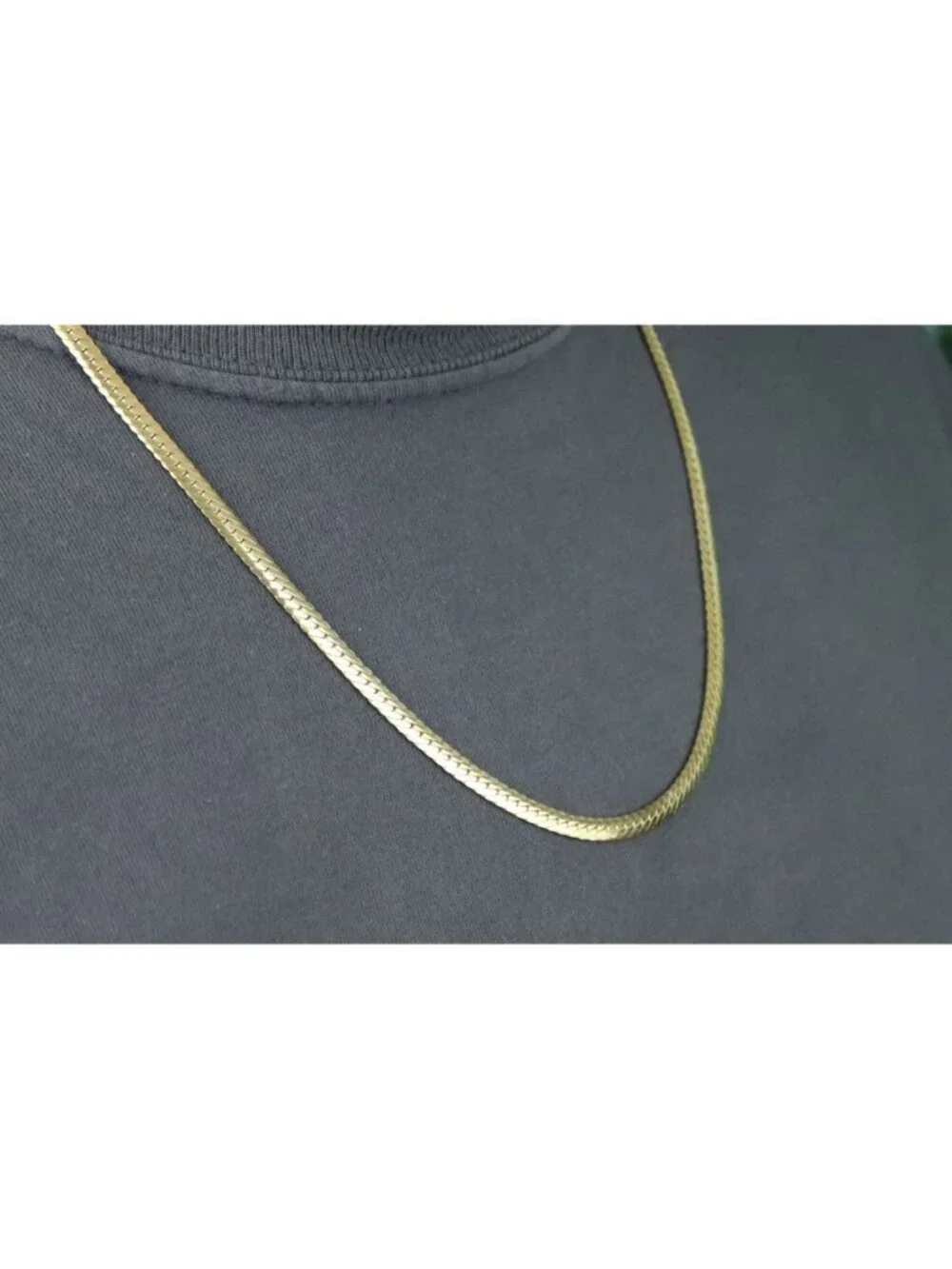 Men's 18k Gold Over Sterling Silver Flat Curb Link Cuban Chain 24